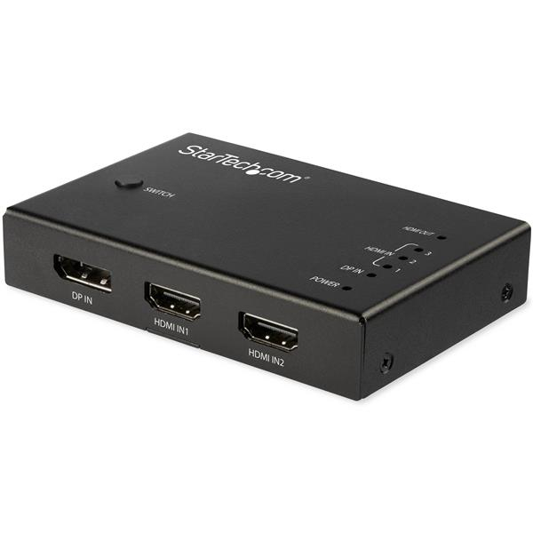 StarTech 4 Port HDMI Video Switch - 3x HDMI & 1x DisplayPort - 4K 60Hz - Video/Audio Switch - 3 x HDMI + 1 x DisplayPort - Desktop (VS421HDDP) - VS421HDDP