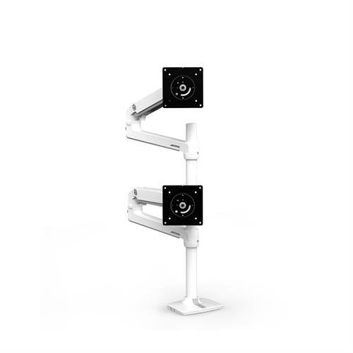 Ergotron LX Series LX Dual Stacking Arm - Pince - 9,1 kg - 101,6 cm (40") - 100 x 100 mm - Réglage de la hauteur - Blanc