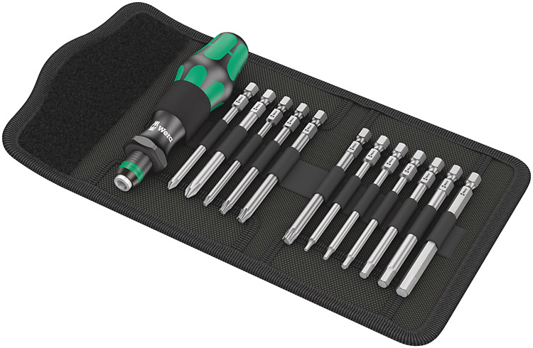 Wera 05004171001 - Outils vélo - Coffret d'outils vélo - Noir - Vert - T10, T20, T25, T30 - 2, 2, 5, 3, 4, 5, 6 mm - 150 mm