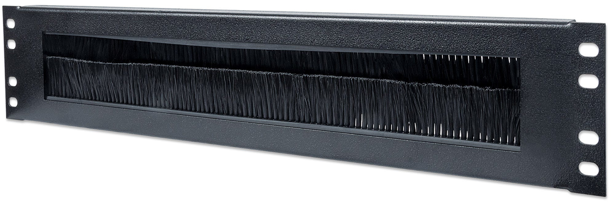 Cadre de rack avec brosse pour passe-fil - RAL 9005 - 2U (19")