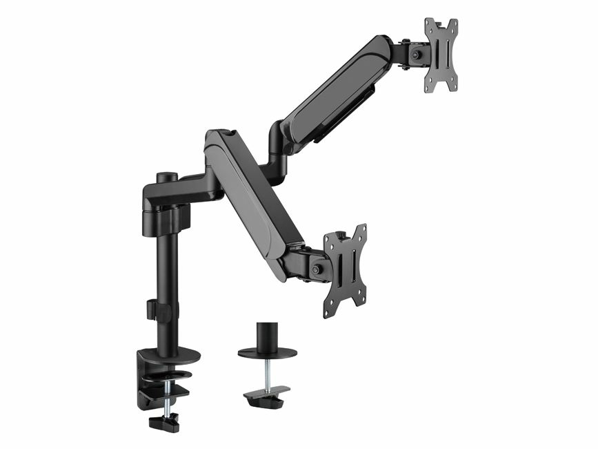 Support de bureau double écran Equip 17"-32" Support - Pince - 18 kg - 43,2 cm (17") - 81,3 cm (32") - 100 x 100 mm - Noir