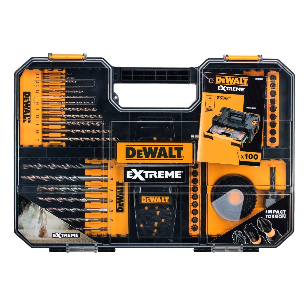 DEWALT DT70620T-QZ - Drill guide - Concrete,Metal,Stone,Wood - Metal,Plastic - Black,Transparent,Yellow - 1 pc(s) - Ground High-Speed Steel (HSS-G)