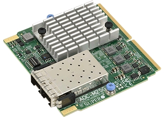 SuperMicro AOC-M25G-I2SM-O, carte réseau SIOM 2 ports 25 GbE pour 1U, Intel XXV710, 2x SFP28