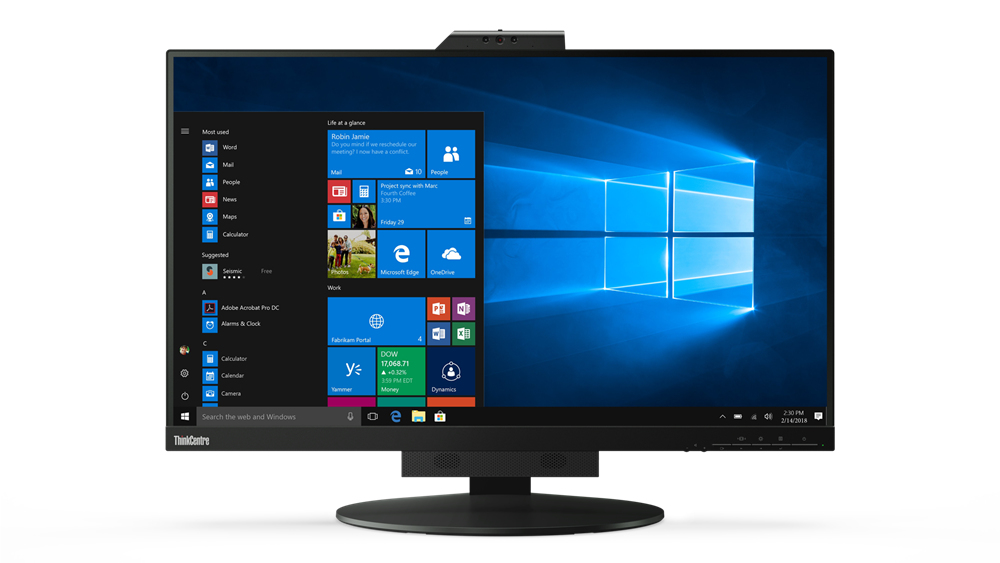 ThinkCentre Tiny-in-One 27 - LED-Monitor - 69 cm (27") (27" sichtbar) - 2560 x 1440 @ 60 Hz - 350 cd/m? - 1000:1 - 4 ms - HDMI, DisplayPort - Lautsprecher - Svart - 11JHRAT1EU