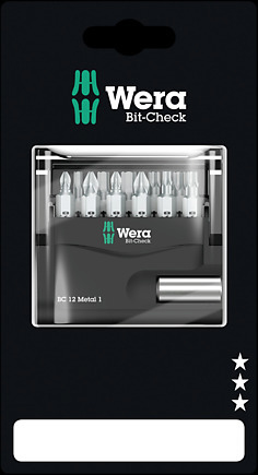 Wera 05136393001 - 11 pièces - Hexagonal (métrique), Phillips, Pozidriv, Torx Plus - PH 1, PH 2 - PZ 1, PZ 2 - TX15, TX20, TX25, TX30 - 3, 4, 5 mm