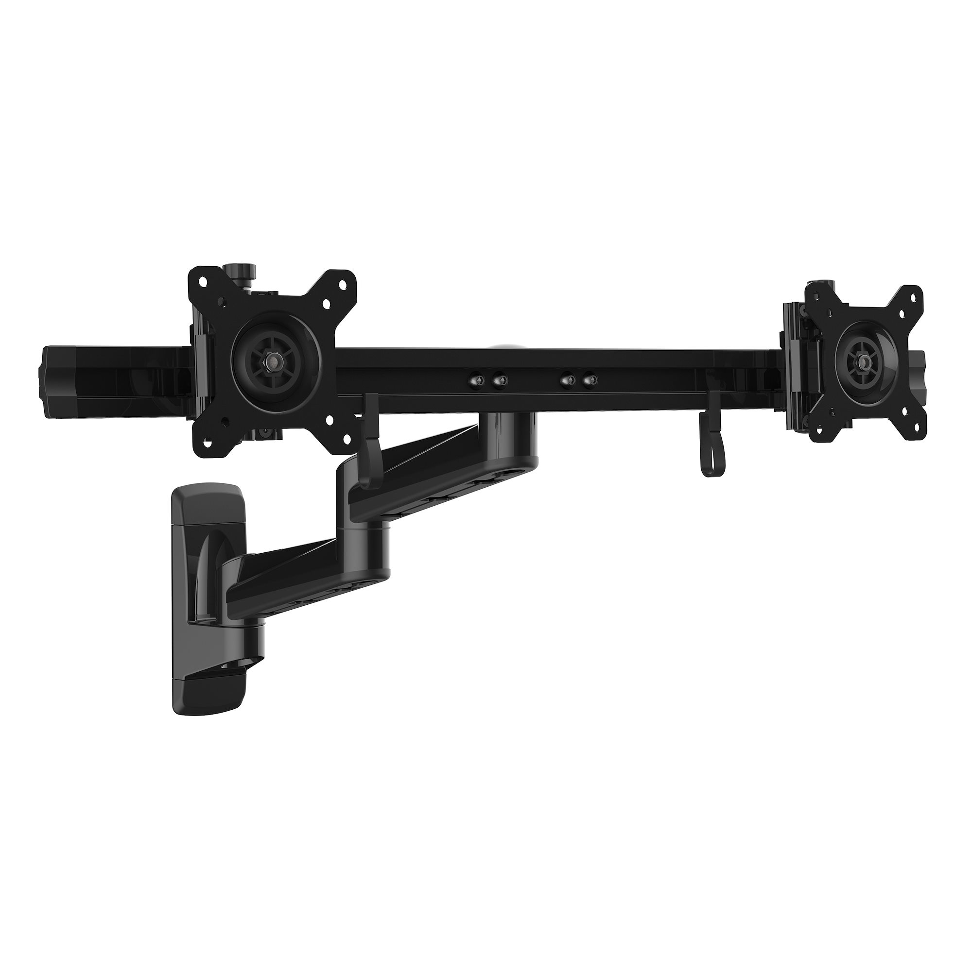 StarTech.com Wall-Mount Dual Monitor Arm - Articulating - 10 kg - 38.1 cm (15") - 61 cm (24") - 75 x 75 mm - 100 x 100 mm - Black - ARMDUALWALL