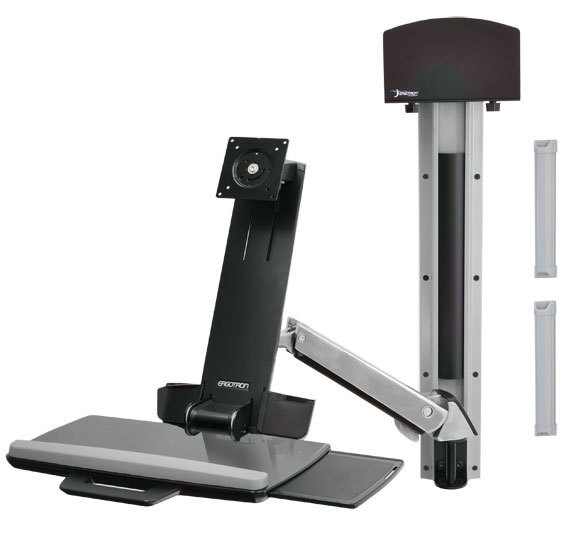 Système combiné assis-debout Ergotron StyleView - 13,2 kg - 61 cm (24") - 75 x 75 mm - 100 x 100 mm - aluminium