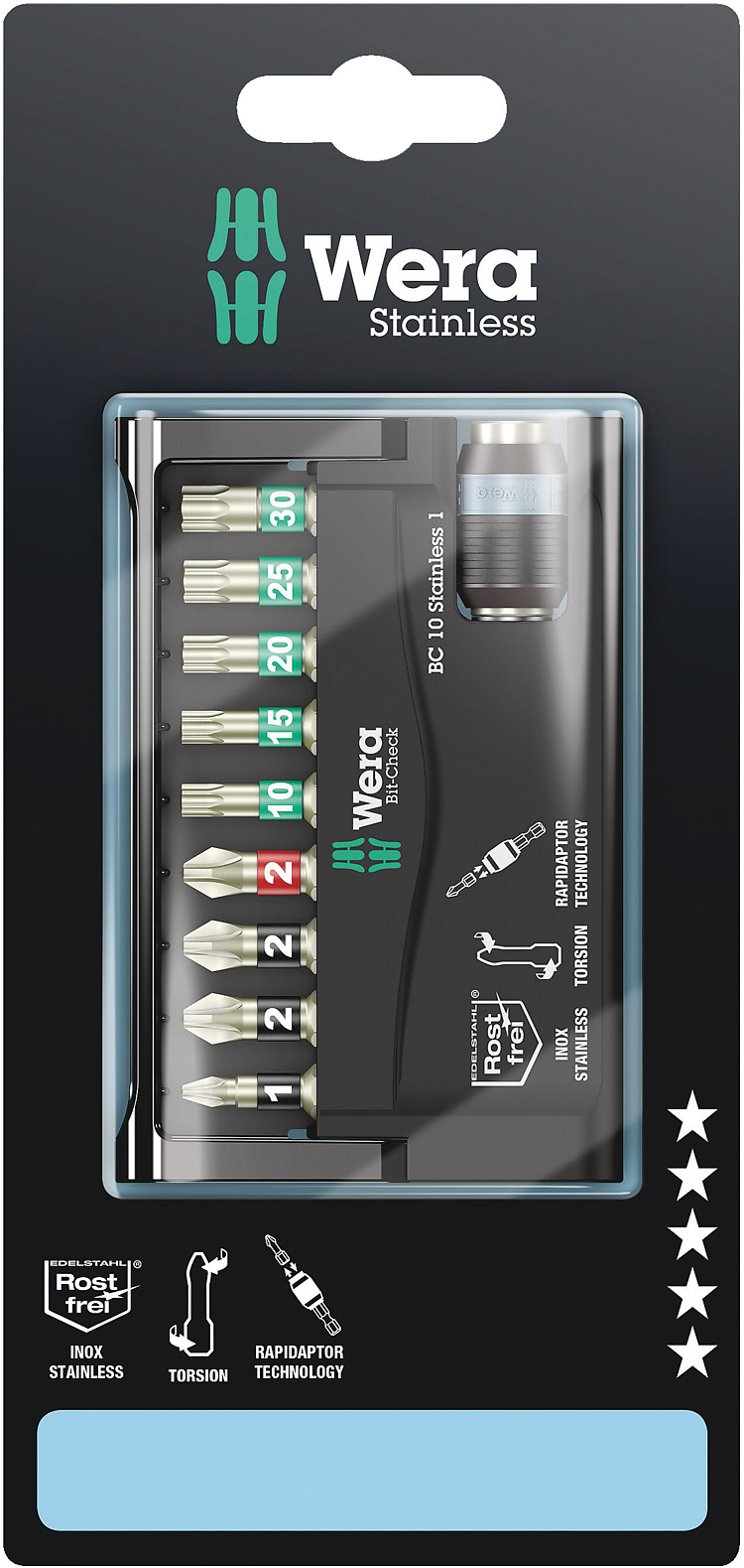 Wera 05073630001 - 10 pc(s) - Phillips,Pozidriv,Torx - PH 2 - PZ 1,PZ 2 - T10,T15,T20,T25,T30 - 200 mm
