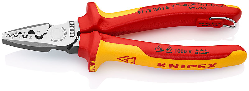 KNIPEX KN 97 78 180 T Pince à sertir VDE pour embouts