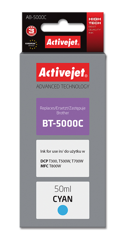 Activejet AB-5000C ink cartridge cyan 50 ml replaces Brother BT-5000C