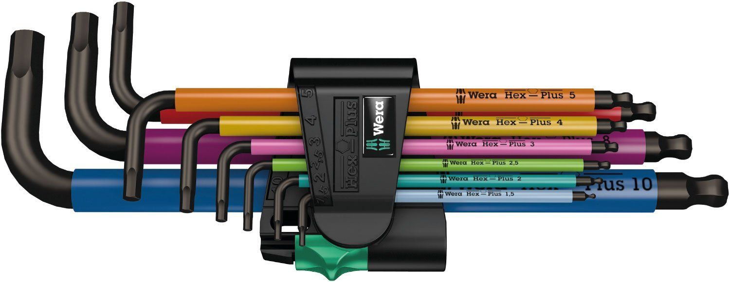 Wera 05022669001 - Jeu de clés Allen en L - Métrique - 9 pièce(s) - Acier inoxydable - 1,5, 2, 2,5, 3, 4, 5, 6, 7, 8, 10 mm - 9 cm
