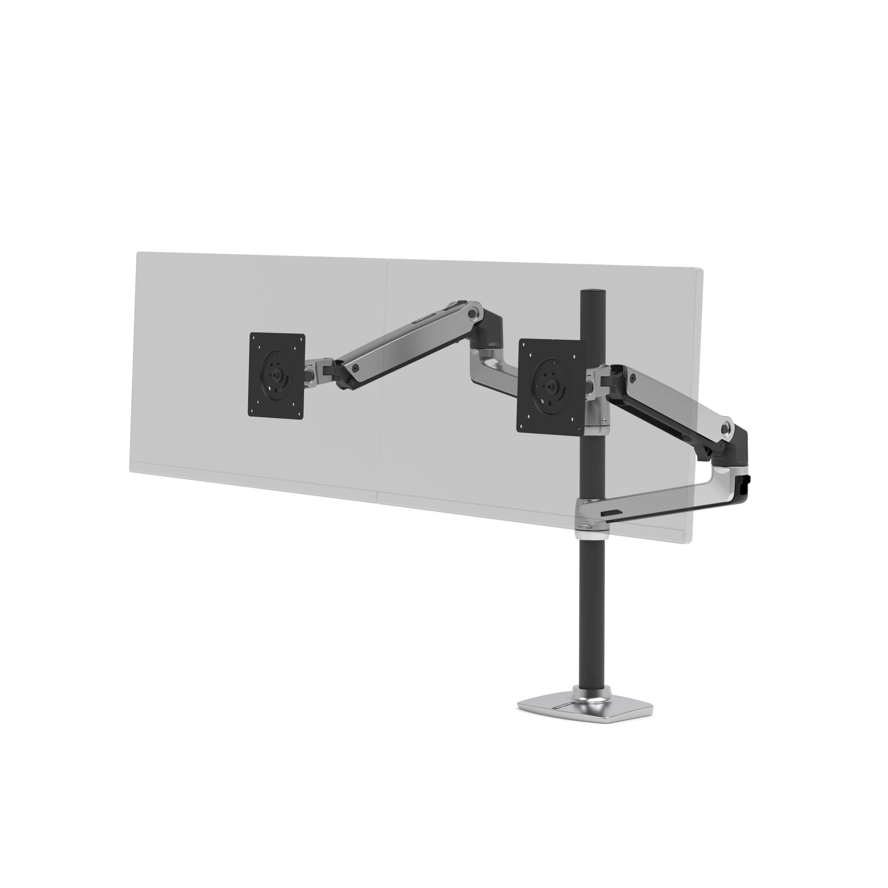 Ergotron Série LX - Bras d'empilage double LX - Poteau haut - Pince - 20 kg - 101,6 cm (40") - 100 x 100 mm - Réglage de la hauteur - Aluminium