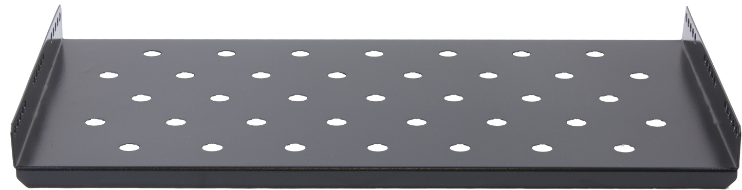 Rockstable 1U 19" Étagère Rack Acier Noir Ovale