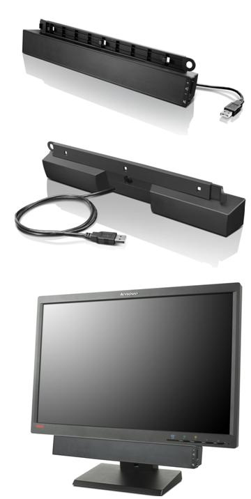 Barre de son USB Lenovo 2.0 canaux 2,5 W Noir