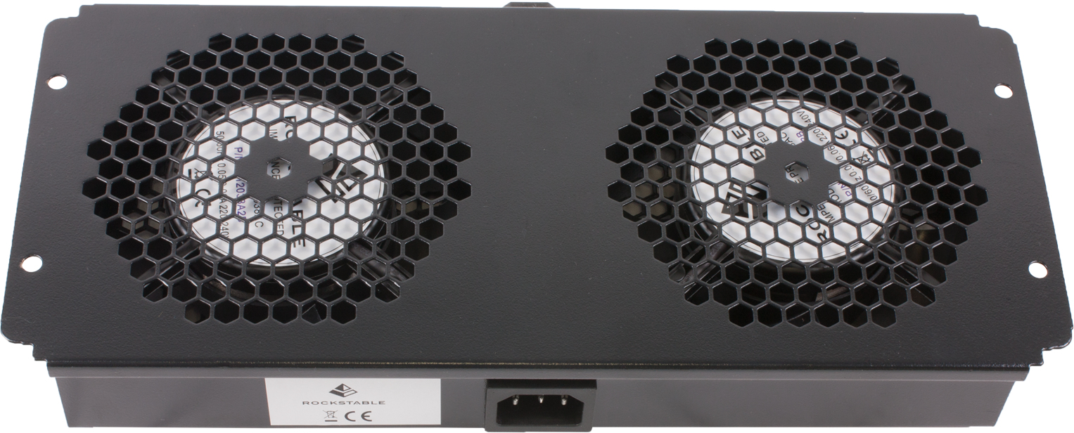 Rockstable 19" Dispositif de refroidissement 2 ventilateurs Acier Noir