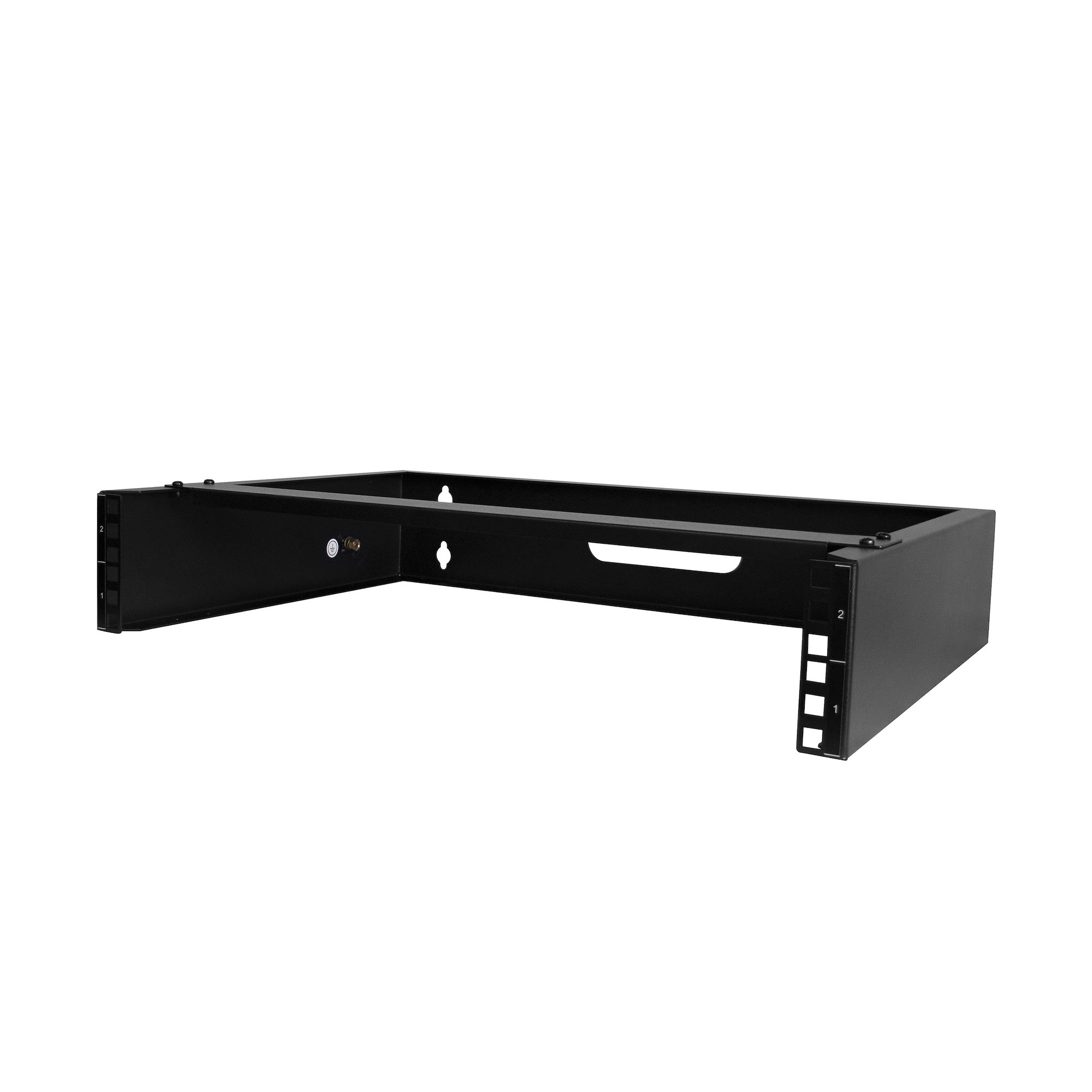 StarTech 2U Wall Mount Network Rack - 14In. Deep (Low Profile) - 19" Patch Panel Bracket for Shallow Server - IT Equipment - Network Switches - 77lbs/35kg Weight Capacity - Black - Wall mounted rack - 2U - 35 kg - 5 kg - Black - RACK-2U-14-BRACKET