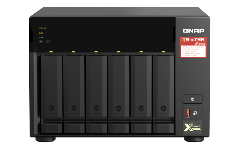 NAS QNAP 6 baies AMD Ryzen Embedded V1500B 2,2 GHz 8 Go