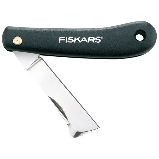 Fiskars 1001625 - Couteau pliant simple - Acier inoxydable - Noir