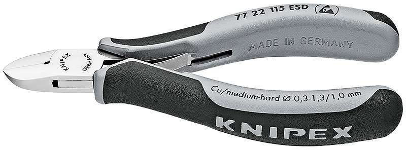 KNIPEX 77 22 115 ESD - Pince coupante diagonale 115 mm 80 g