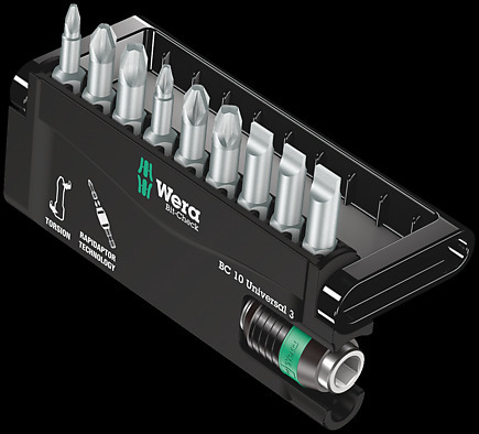 Wera 05056375001 - 9 pièces - Phillips - Pozidriv - PH 1, PH 2, PH 3 - PZ 1, PZ 2, PZ 3 - 2,5 cm