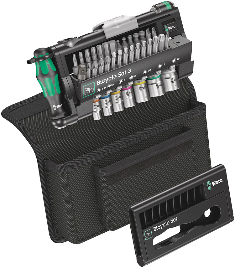 Wera 05004172001 - Outils vélo - Coffret d'outils vélo - Noir - Vert - T10, T15, T20, T25, T27, T30, T40 - 210 mm - 65 mm