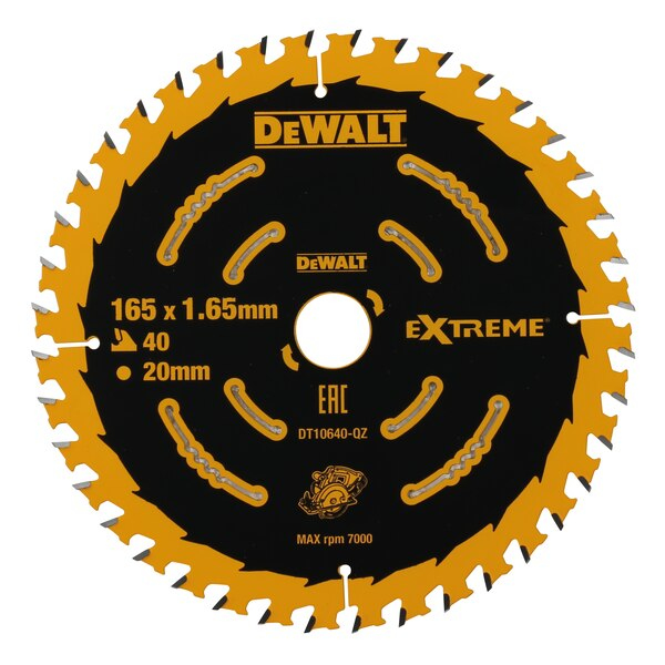 DEWALT DT10640-QZ - Chipboard - MDF - Plywood - Wood - 16.5 cm - 2 cm - 1.65 mm - 7000 RPM - DeWALT