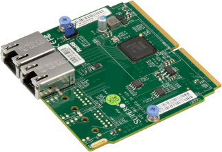 SuperMicro SIOM 2 ports GbE RJ45 Intel i350 avec support 1U (vente au détail)