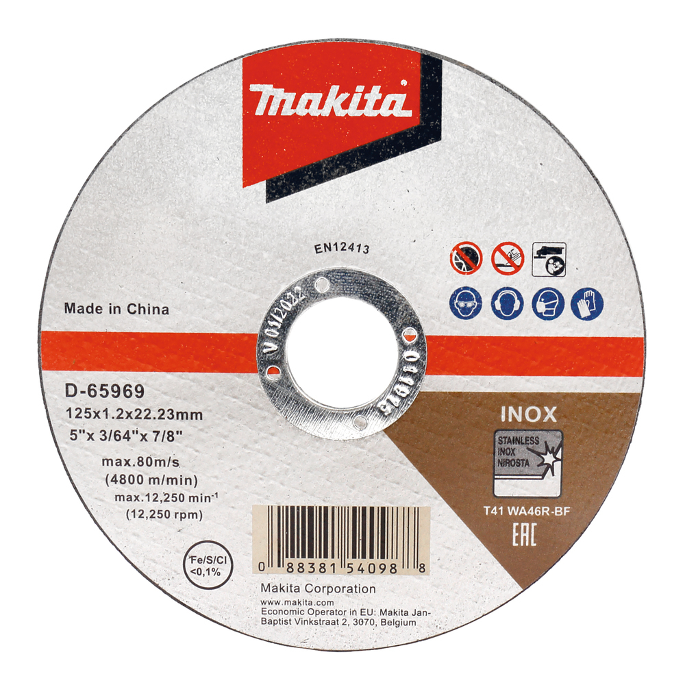 Makita D-65969-12 Disque à tronçonner en acier inoxydable 125mm