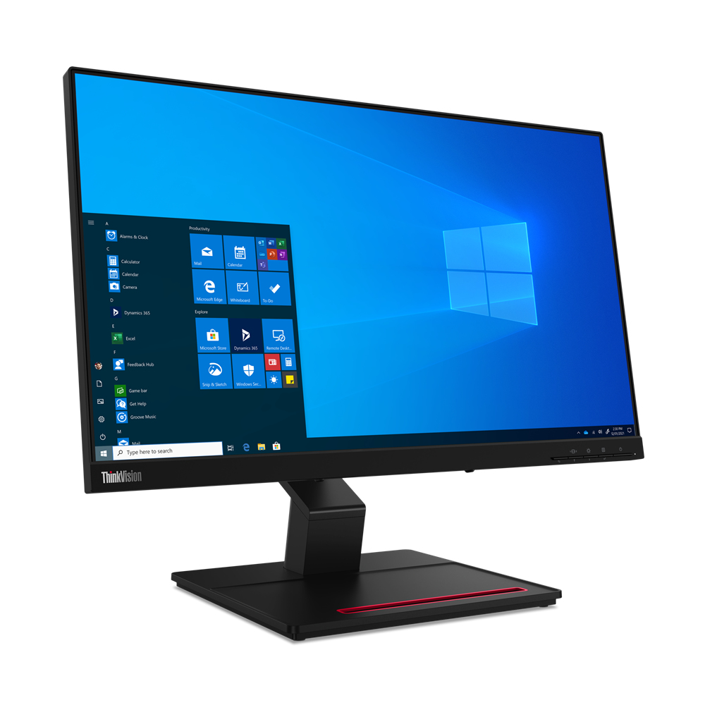 ThinkVision T24t-20 - LED-Monitor - 61 cm (24") (23.8" sichtbar) - Touchscreen - 1920 x 1080 Full HD (1080p) @ 60 Hz - IPS - 300 cd/m? - 1000:1 - 4 ms - HDMI, DisplayPort, USB-C - Raven Black - 62C5GAT1EU