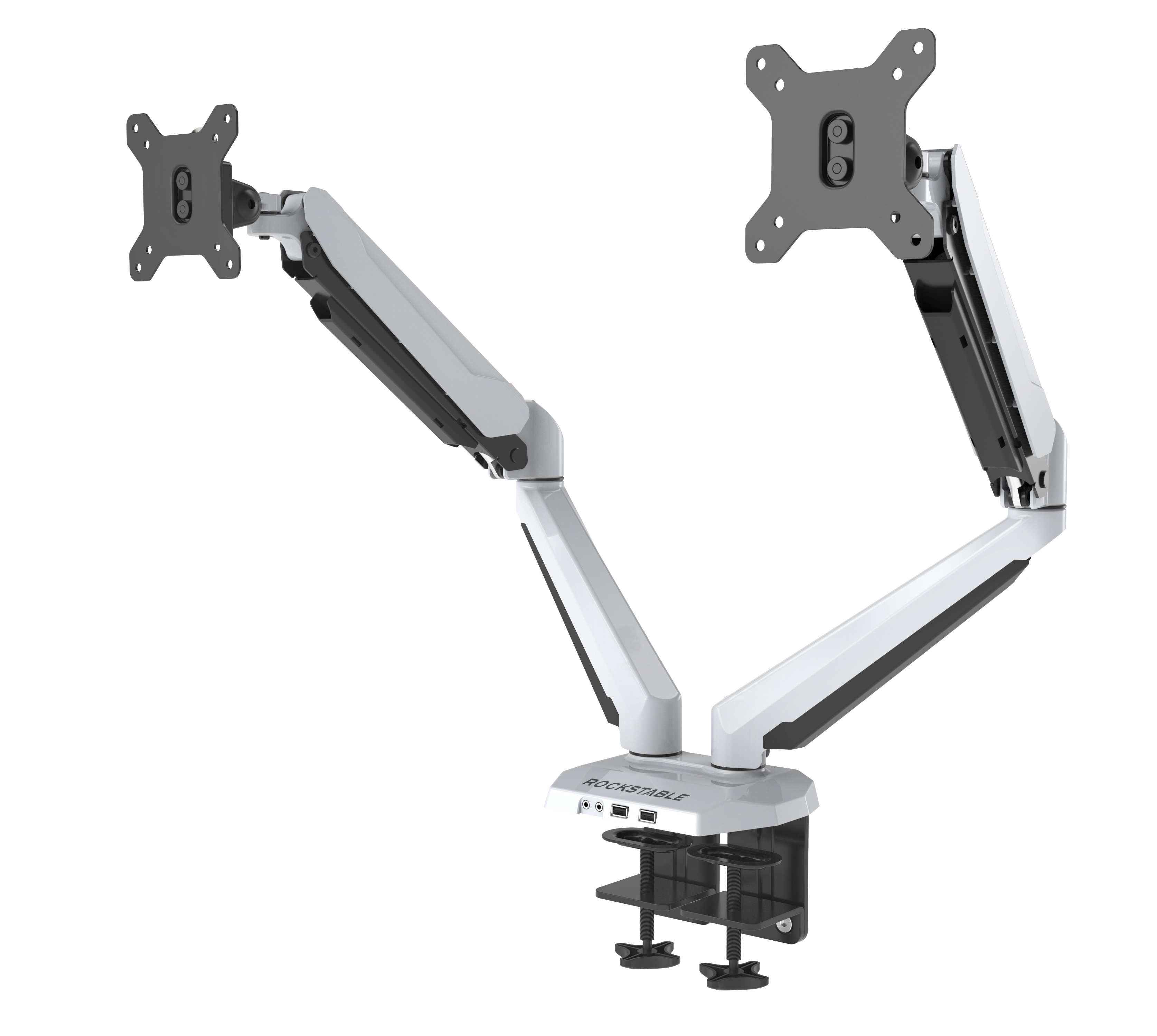 Rockstable RS-MM011W Support double moniteur 16kg Pince/Boulon Blanc