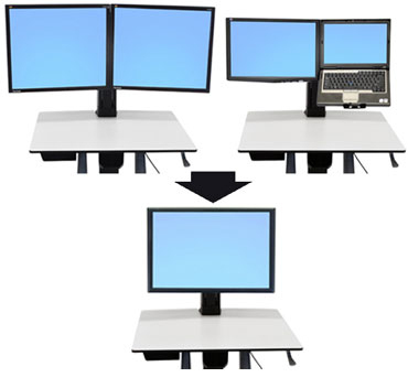 Ergotron WorkFit Convert-to-Single HD Kit from Dual or LCD & Laptop - 12.7 kg - 76.2 cm (30") - 75 x 75 mm - 400 x 200 mm