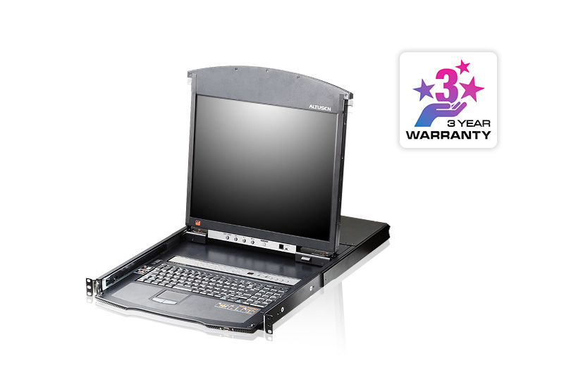 Console KVM sur IP ATEN 16 ports avec écran LCD 17" - Double rail Cat5e/6