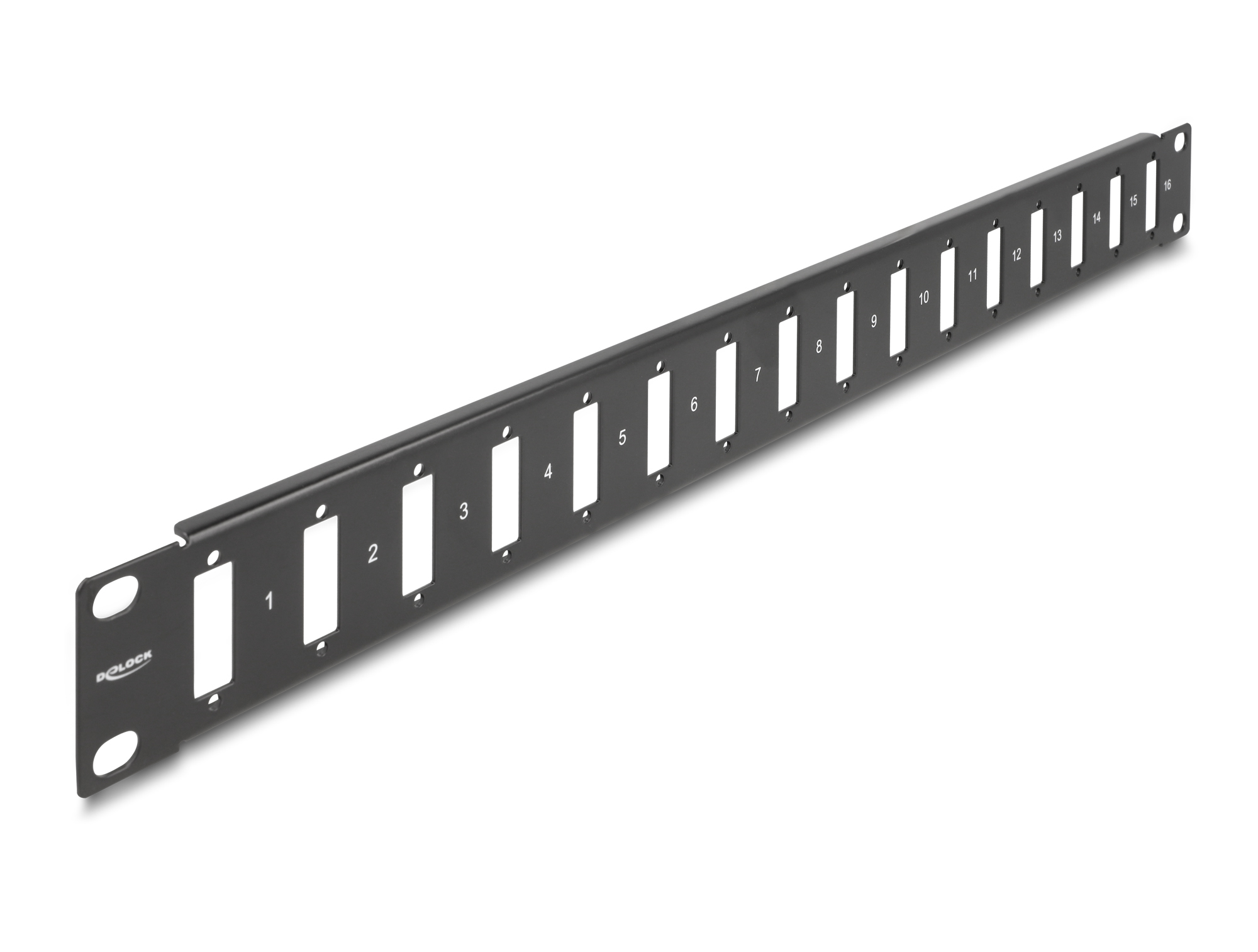 Delock 66077 - Rack mounting - 1U - Black - Metal - 44 mm - 482 mm - 66077