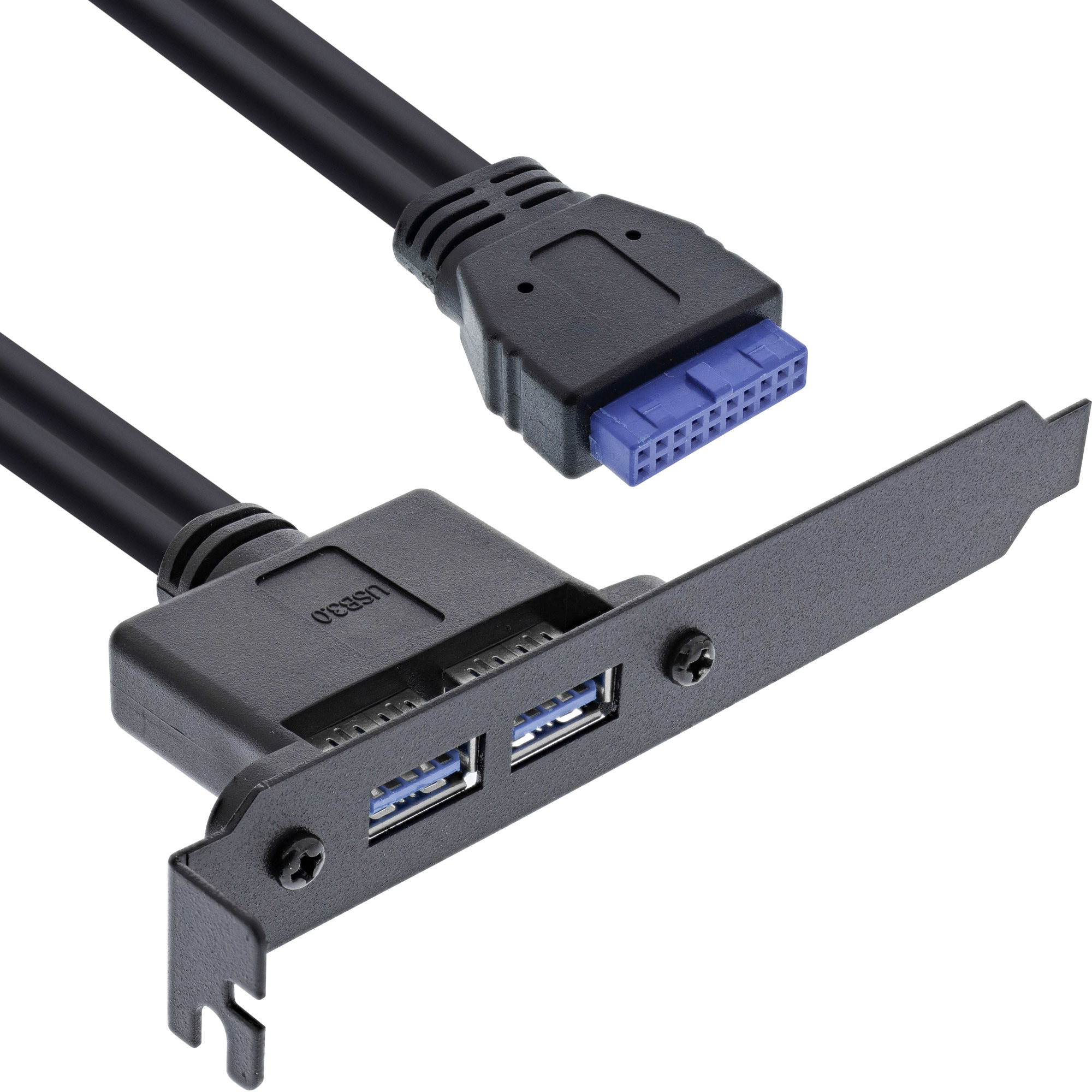 Support d'en-tête interne double port USB 3.0 InLine 0,5 m