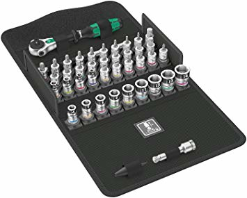 Wera 8100 SA All-in - Jeu de clés à douilles - 42 pièces. - Noir, chrome, vert - Poignée à cliquet - 1 pièce. - 1/4"