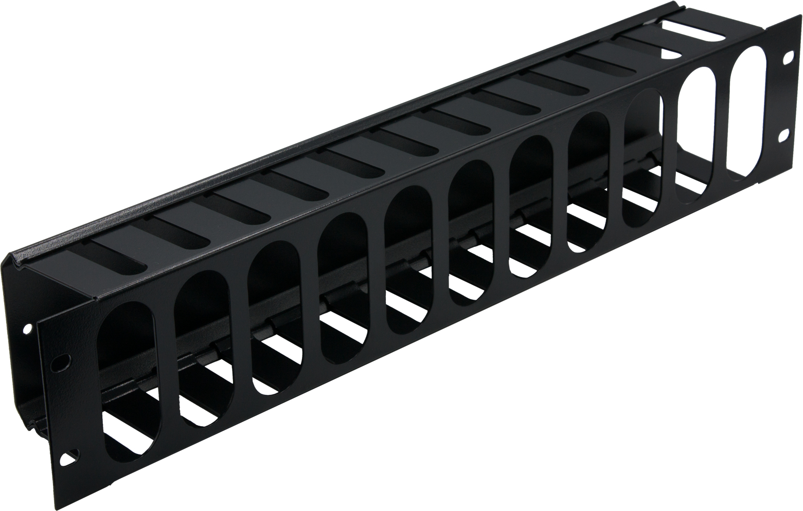 Rockstable 2U 19" Panneau de gestion des câbles SPCC Acier Noir