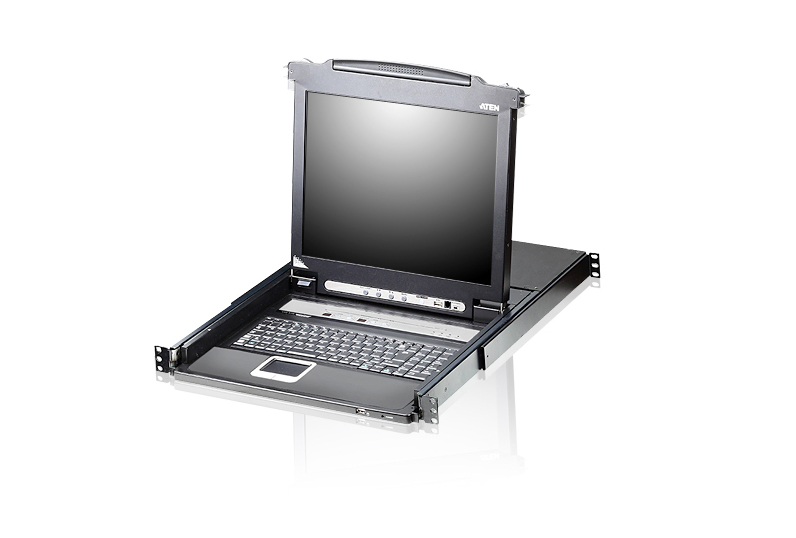 ATEN CL5708M 8-Port KVM LCD Console - 1U Rack Mounted Server Control - CL5708M-ATA-2XK06GG