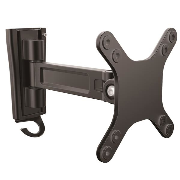 StarTech.com Wall-Mount Monitor Arm - Single Swivel - 15 kg - 33 cm (13") - 68.6 cm (27") - 75 x 75 mm - 100 x 100 mm - Black - ARMWALLS