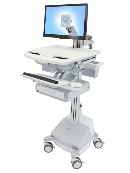 Ergotron StyleView - Chariot multimédia - Aluminium - Gris - Blanc - Aluminium - Plastique - Acier zingué - Écran plat - 16,8 kg - 61 cm (24")