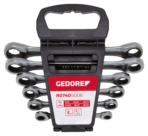 Gedore R07405006 3300898 Double-Ringratschenschlüssel-Satz 6teilig