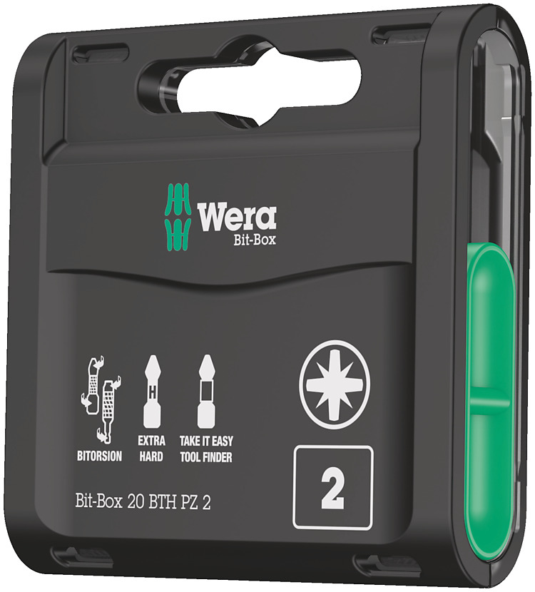 Wera 20 BTH PZ 2 - 20 pièces - Pozidriv - PZ 2 - Métal, Plastique - Plastique