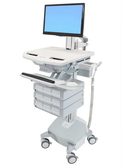 Ergotron StyleView - Chariot multimédia - Aluminium - Gris - Blanc - Aluminium - Plastique - Acier zingué - Écran plat - 15 kg - 61 cm (24")