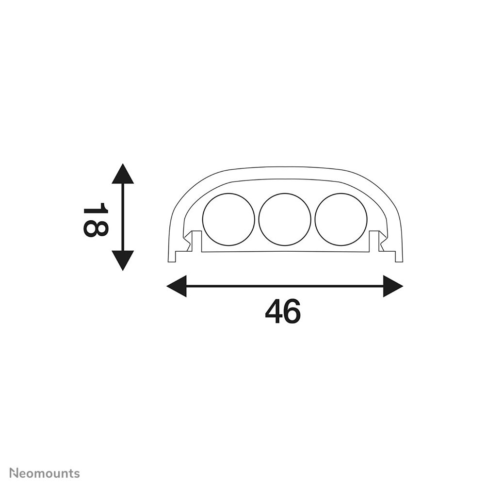 Neomounts NS-CC050SILVER Cable cover - for 1-3 cables - universal - Wall - Plastic - Silver
