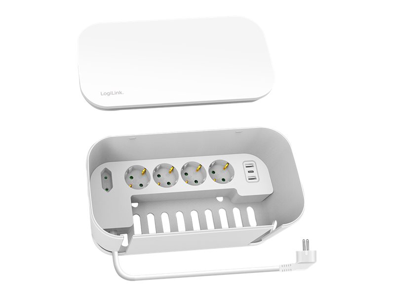 LogiLink Cable Box 5-Outlet Strip USB/Schuko
