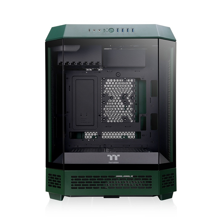 Thermaltake The Tower 600 dark green tempered glass x 3