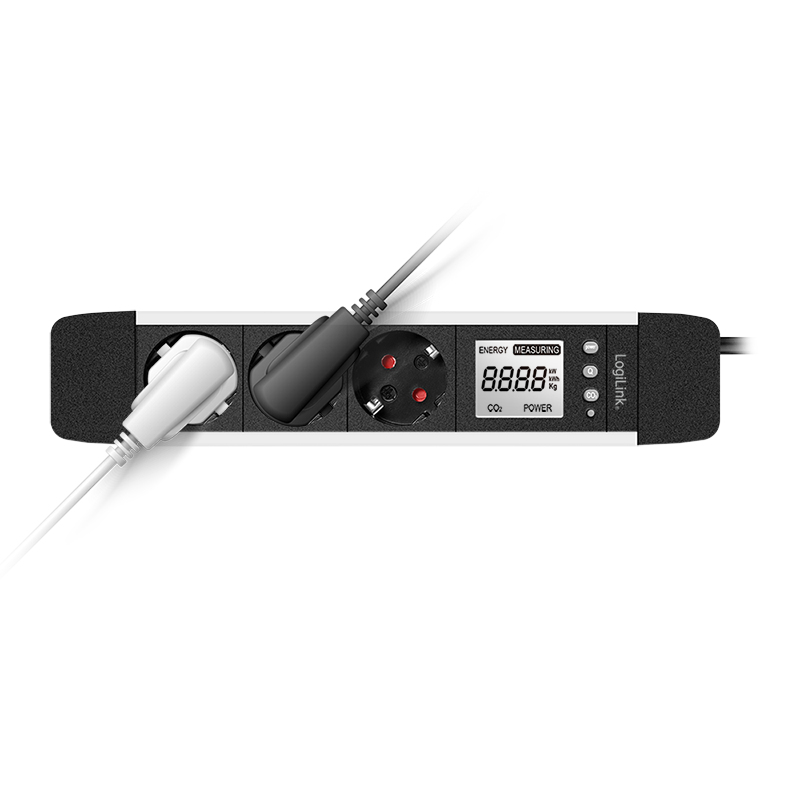 LogiLink 3-outlet 16A power strip black