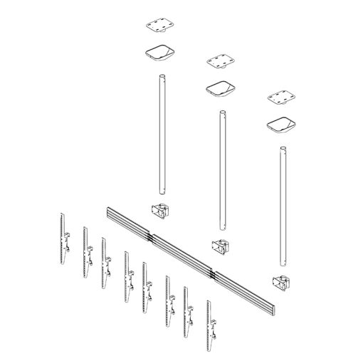 Hagor 3318 - 160 kg - 116.8 cm (46") - 165.1 cm (65") - 200 x 100 mm - 400 x 600 mm - Black