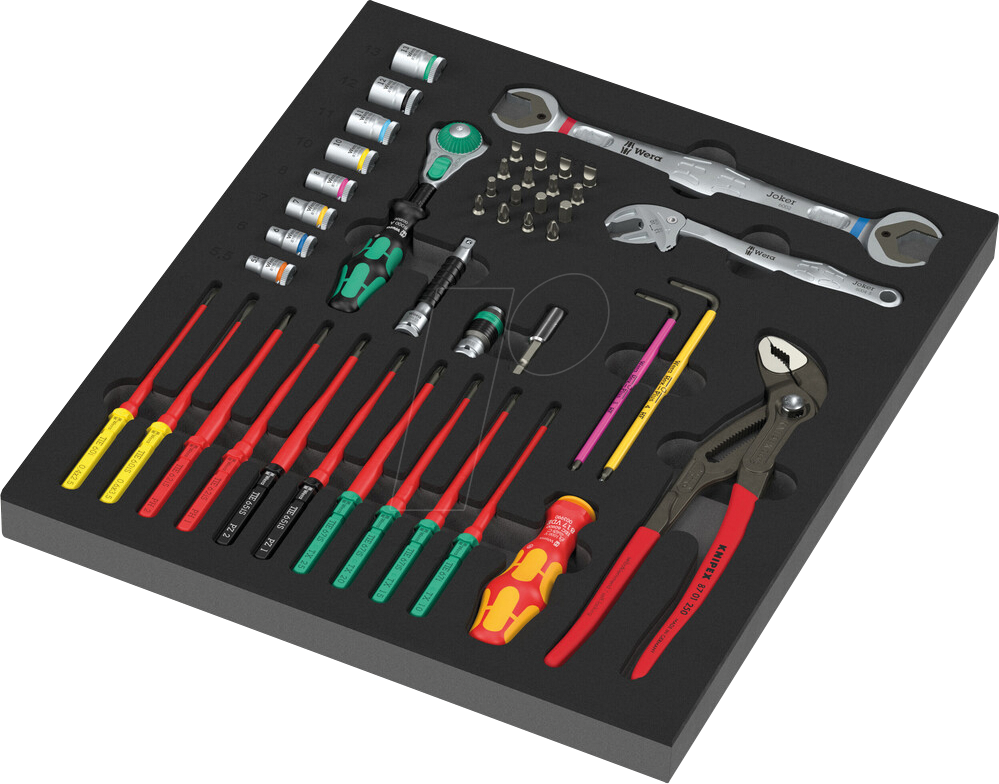 Wera 9753 Foam insert Kraftform Compact maintenance set 1 black/multicolored