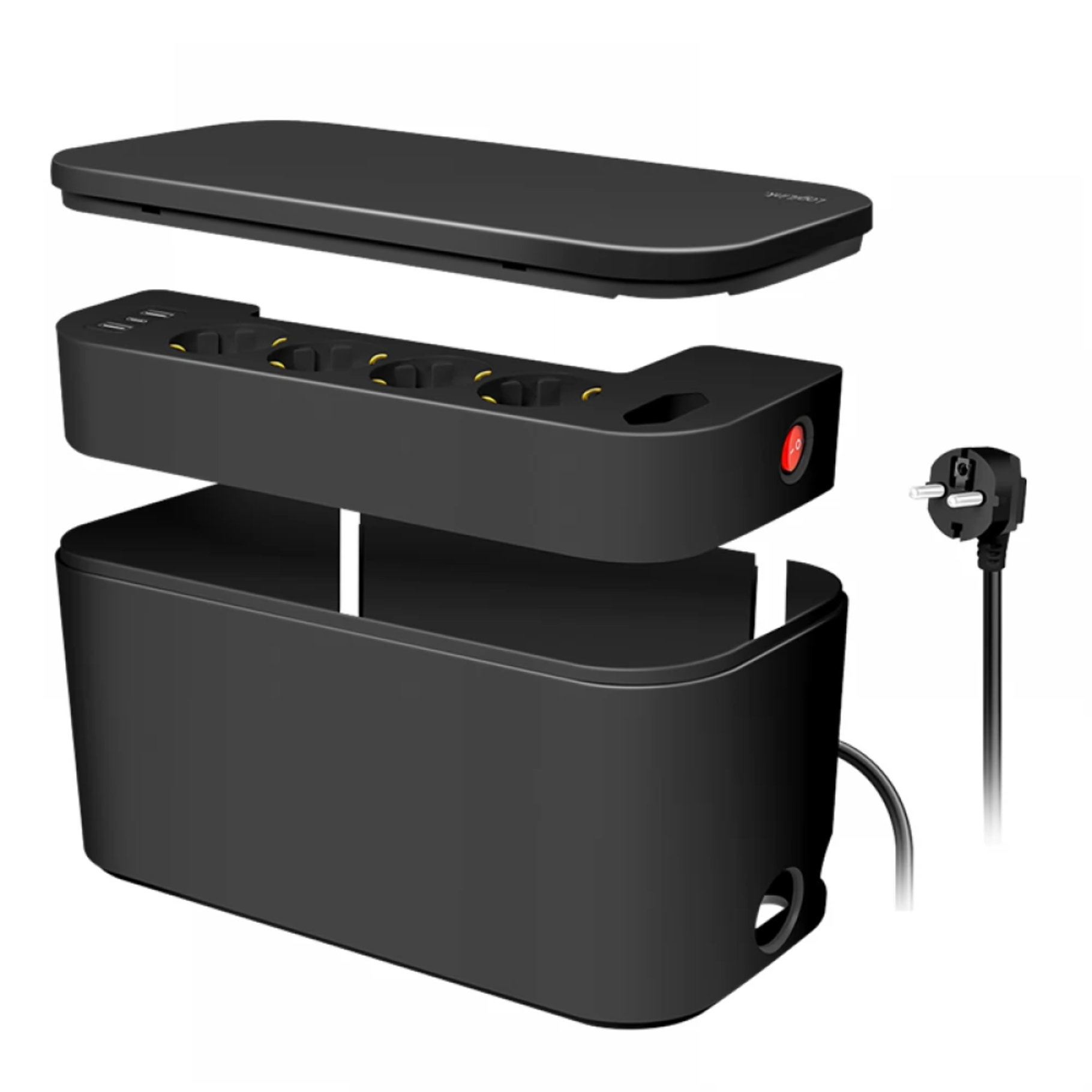 LogiLink Cable Box 5-Outlet Strip USB/Schuko