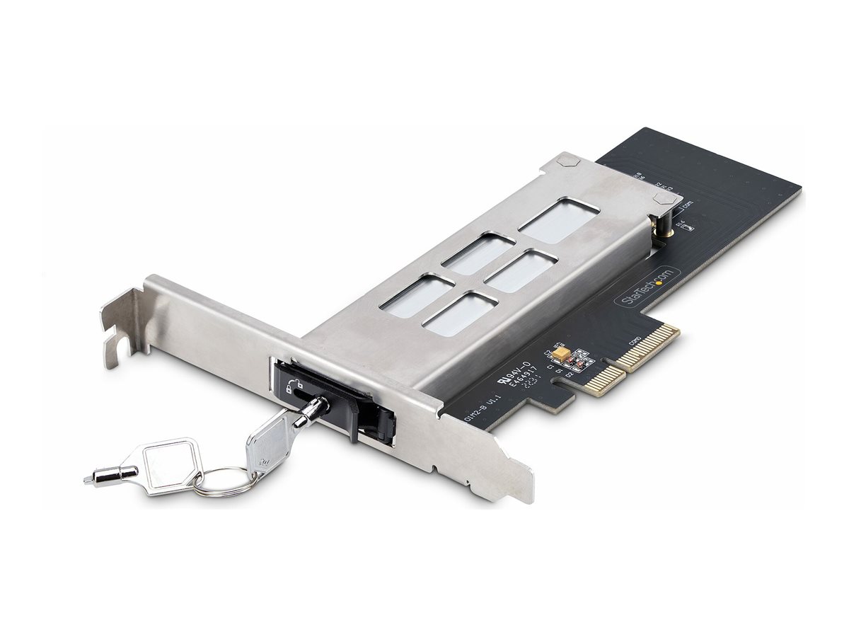 StarTech.com M.2 NVMe SSD to PCIe x4 Mobile Rack/Backplane with Removable Tray for PCI Express Expansion Slot, Tool-less Installation, PCIe 4.0/3.0 Hot-Swap Drive Bay, Key Lock